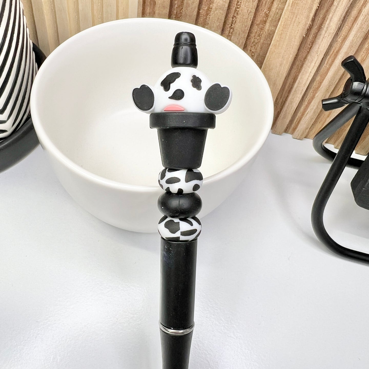 Cow in Planter Plastic Pen